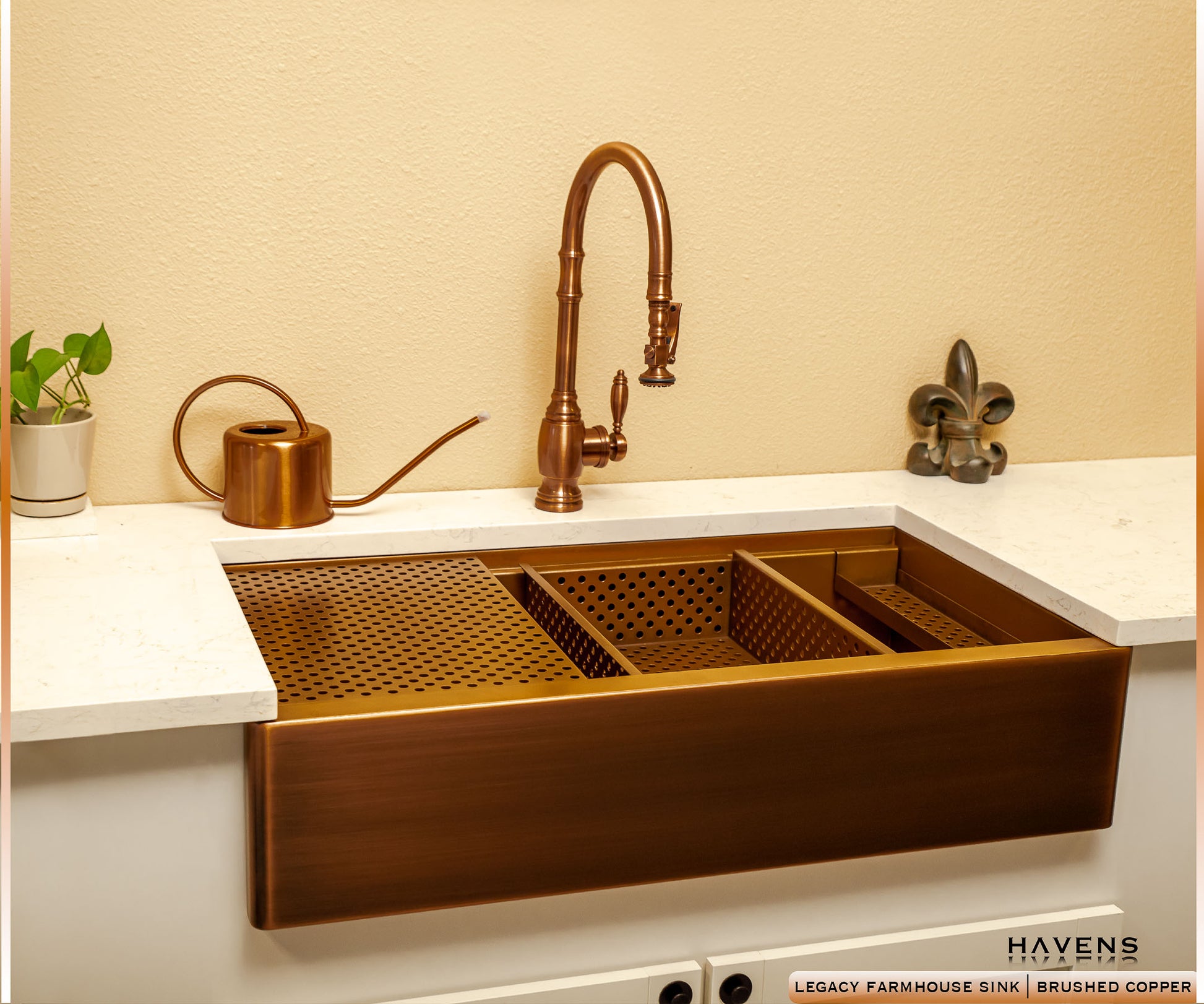 Custom Farmhouse Sink - Pure Copper - Havens | Luxury Metals