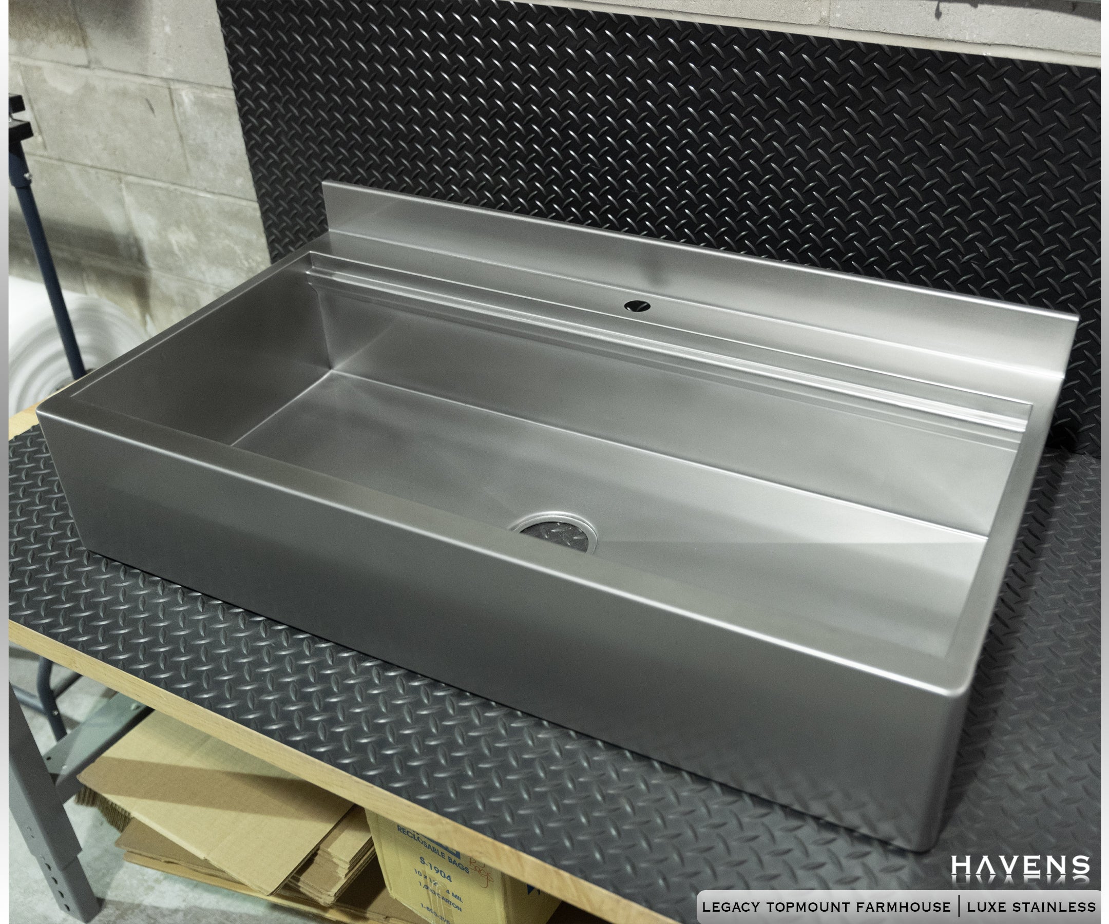 Custom Topmount Farmhouse Sink - Stainless - Havens | Luxury Metals