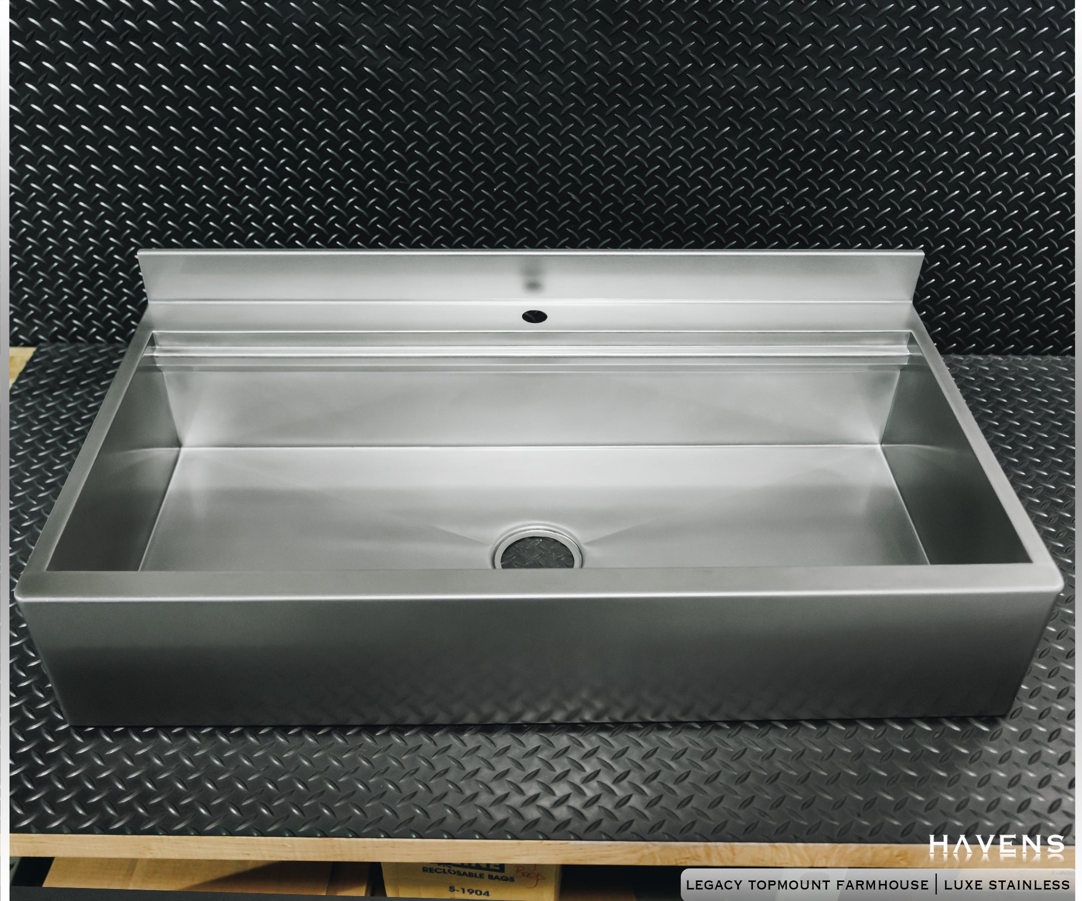 Custom Topmount Farmhouse Sink - Stainless - Havens | Luxury Metals