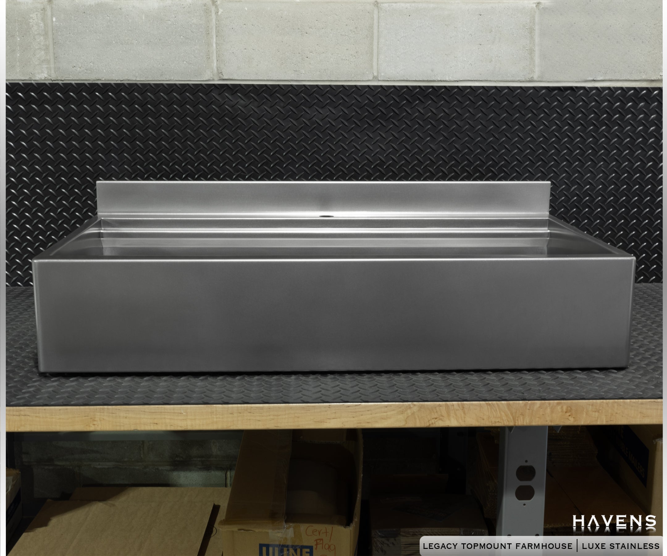 Custom Topmount Farmhouse Sink - Stainless - Havens | Luxury Metals