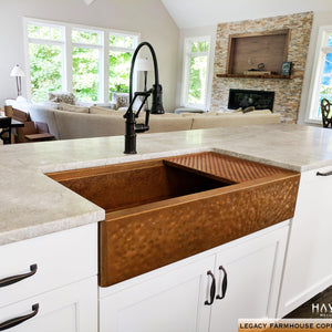 Legacy farmhouse hammered copper sink by Havens