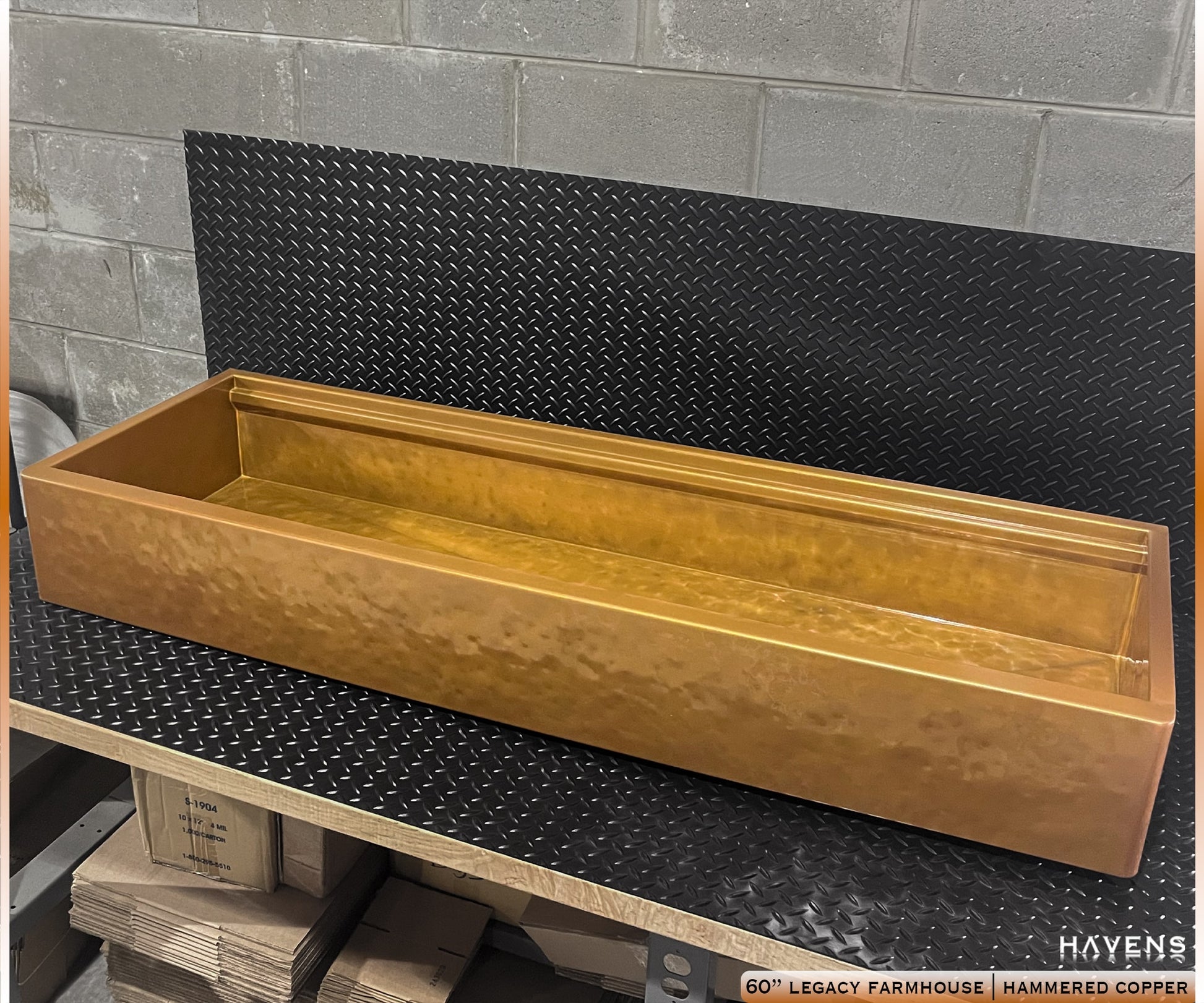 Custom Trough Sink - Pure Copper - Havens | Luxury Metals