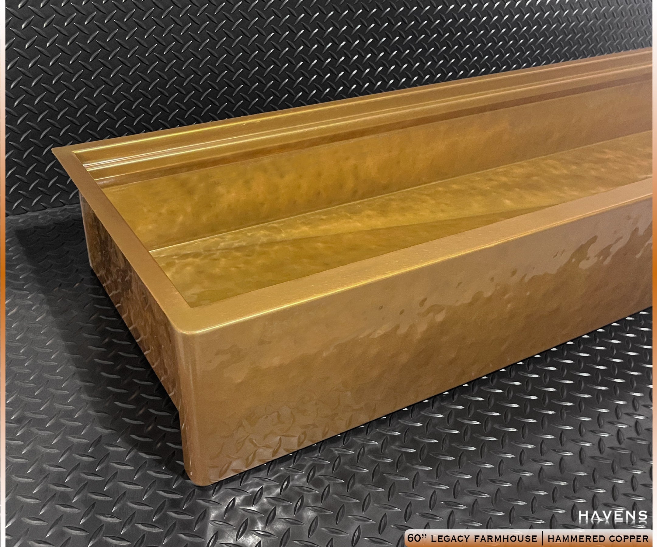 Custom Trough Sink - Pure Copper - Havens | Luxury Metals