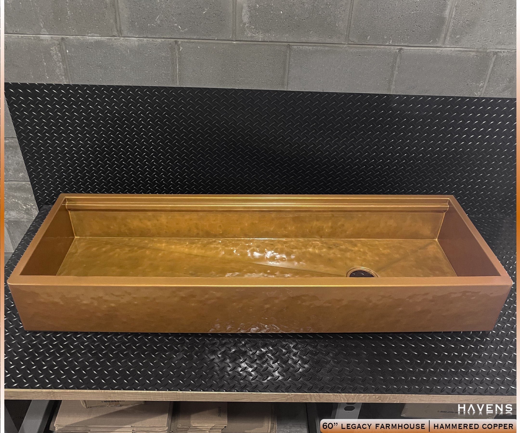 Custom Trough Sink - Pure Copper - Havens | Luxury Metals