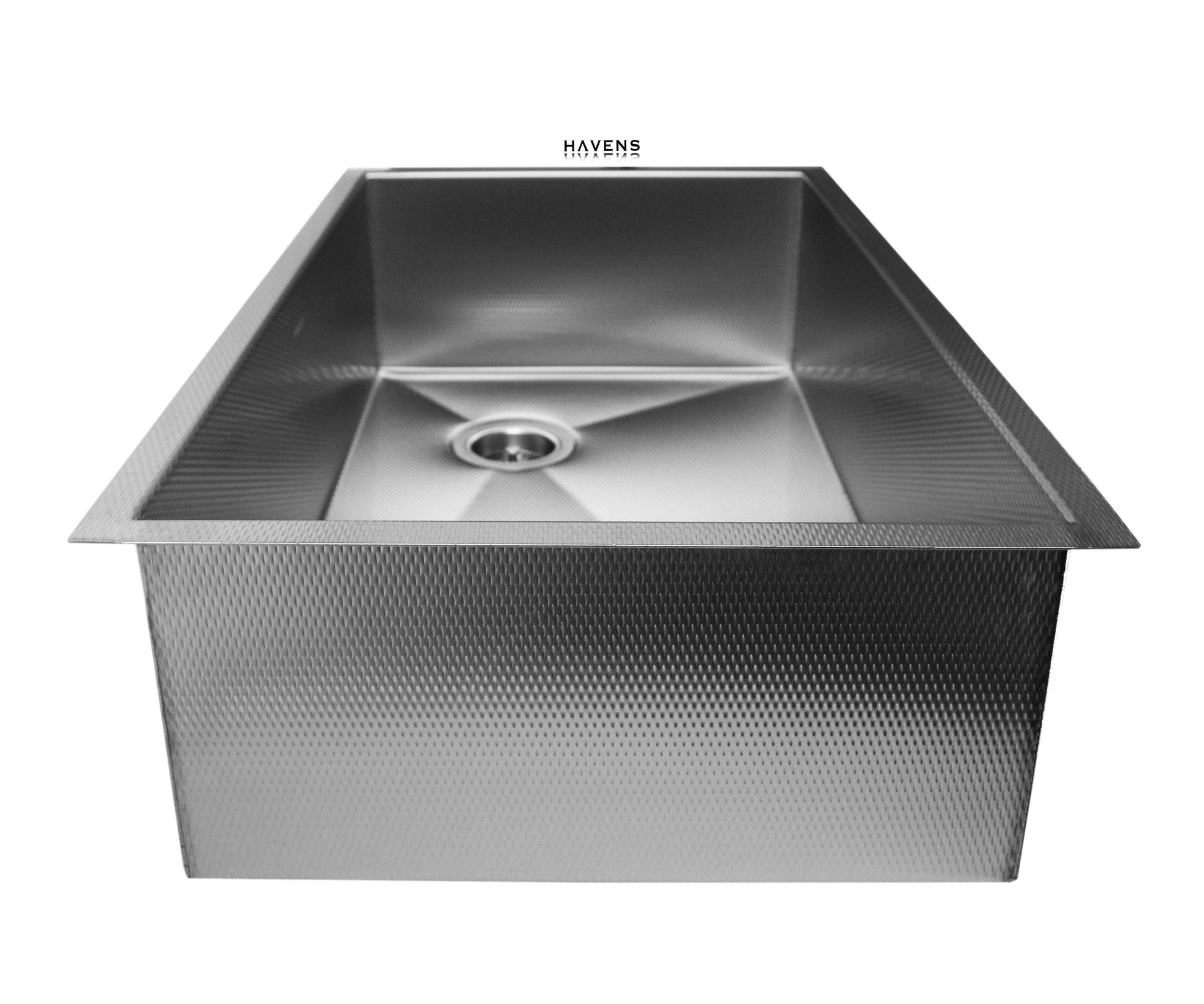 Under mount sink with a self rimming flange and right rear drain placement.