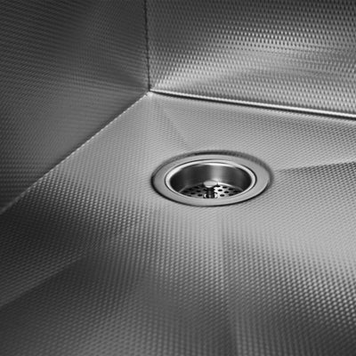The Heritage stainless steel textured kitchen sink with a 16 gauge finish.