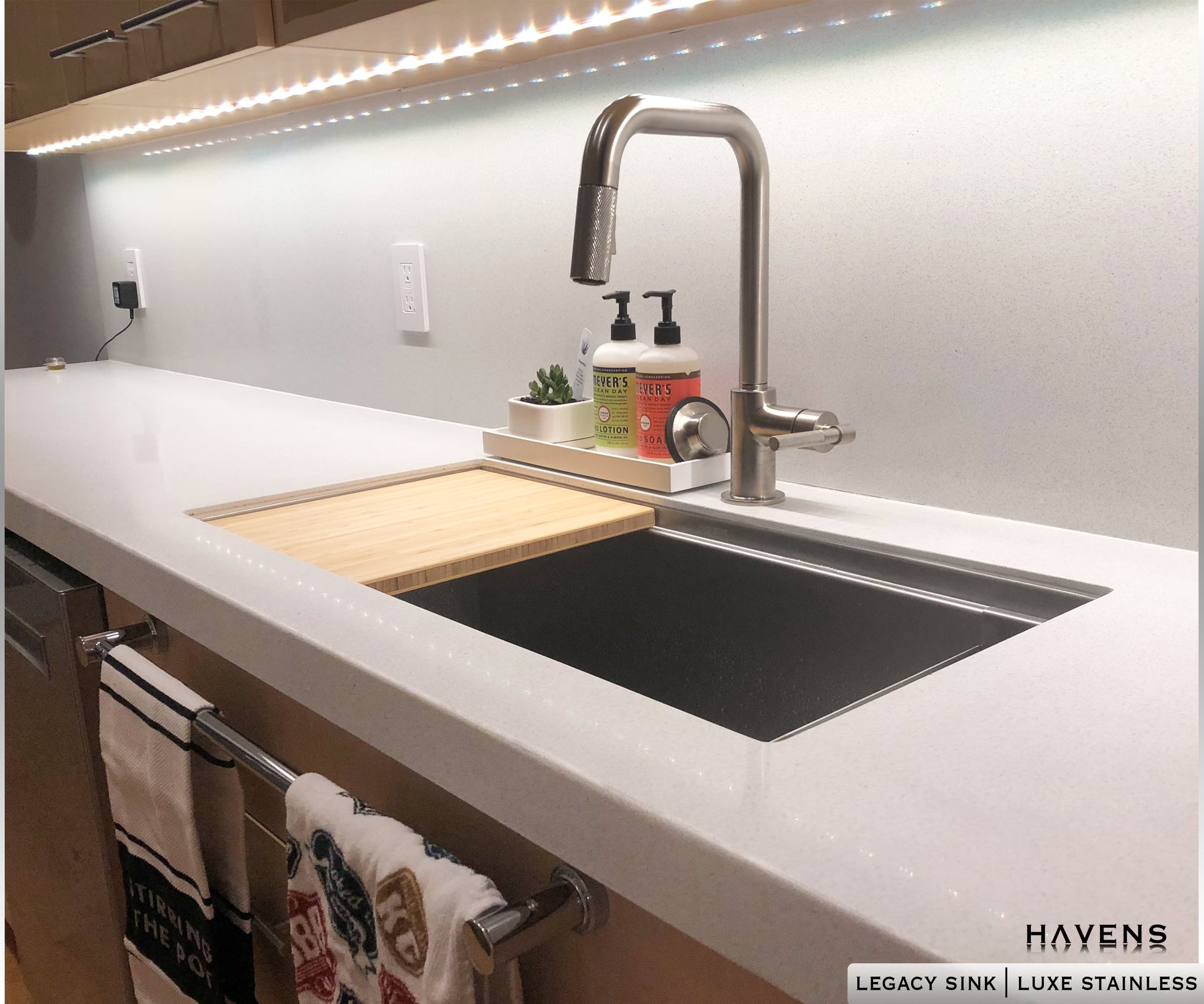 Pro Cutting Board sliding across sink ledge 