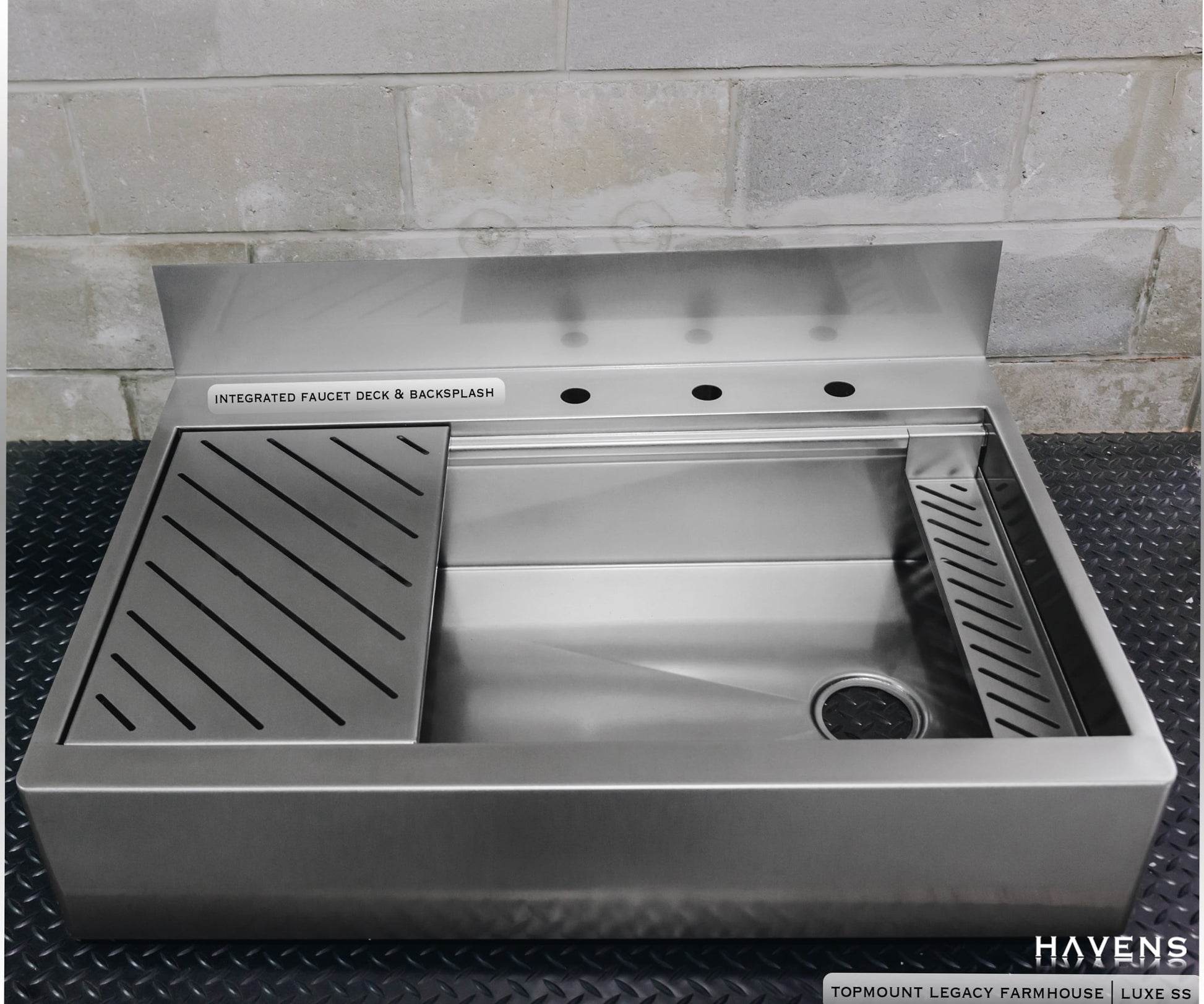 Custom Topmount Farmhouse Sink - Stainless - Havens | Luxury Metals