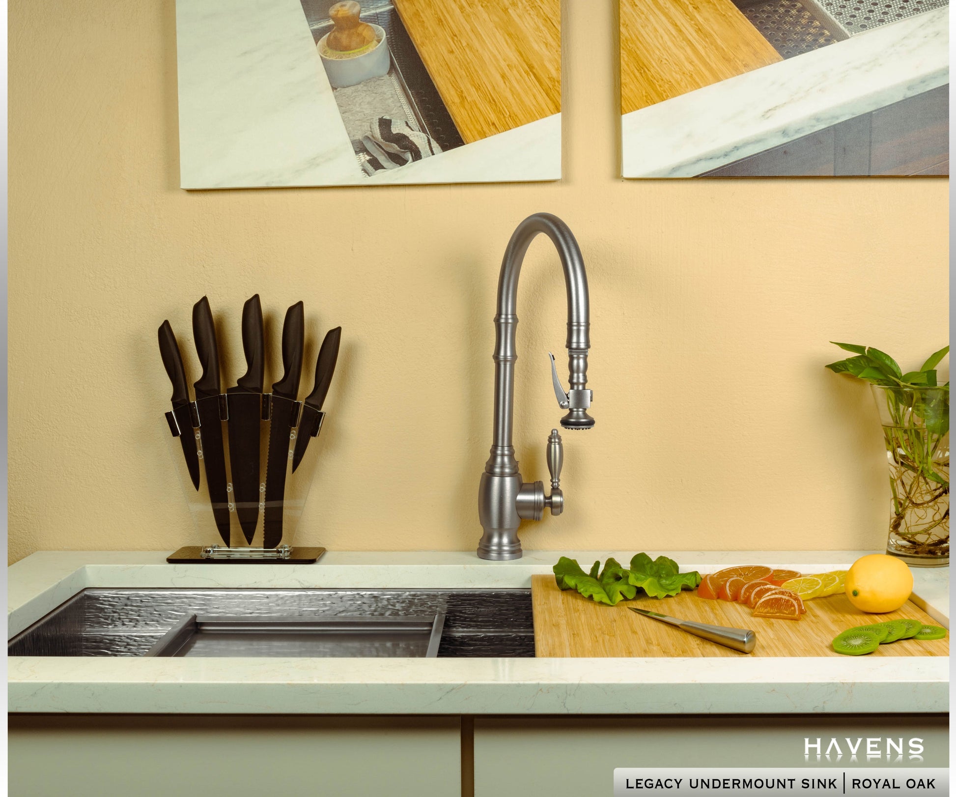 Pro cutting board on sink ledge 