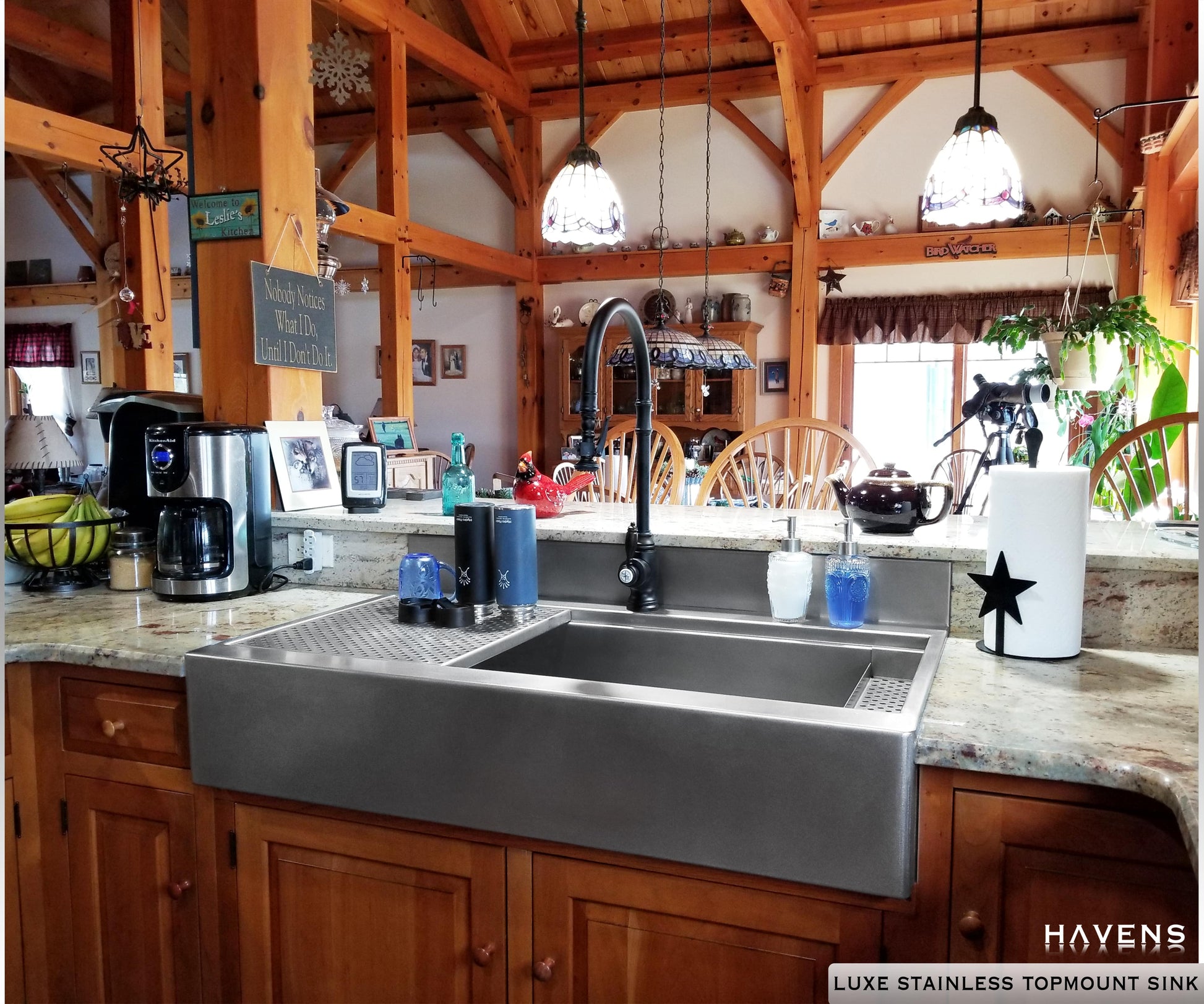 Custom Topmount Farmhouse Sink - Stainless - Havens | Luxury Metals