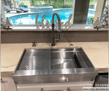 Nova Stainless Steel Sink with a workstation ledge