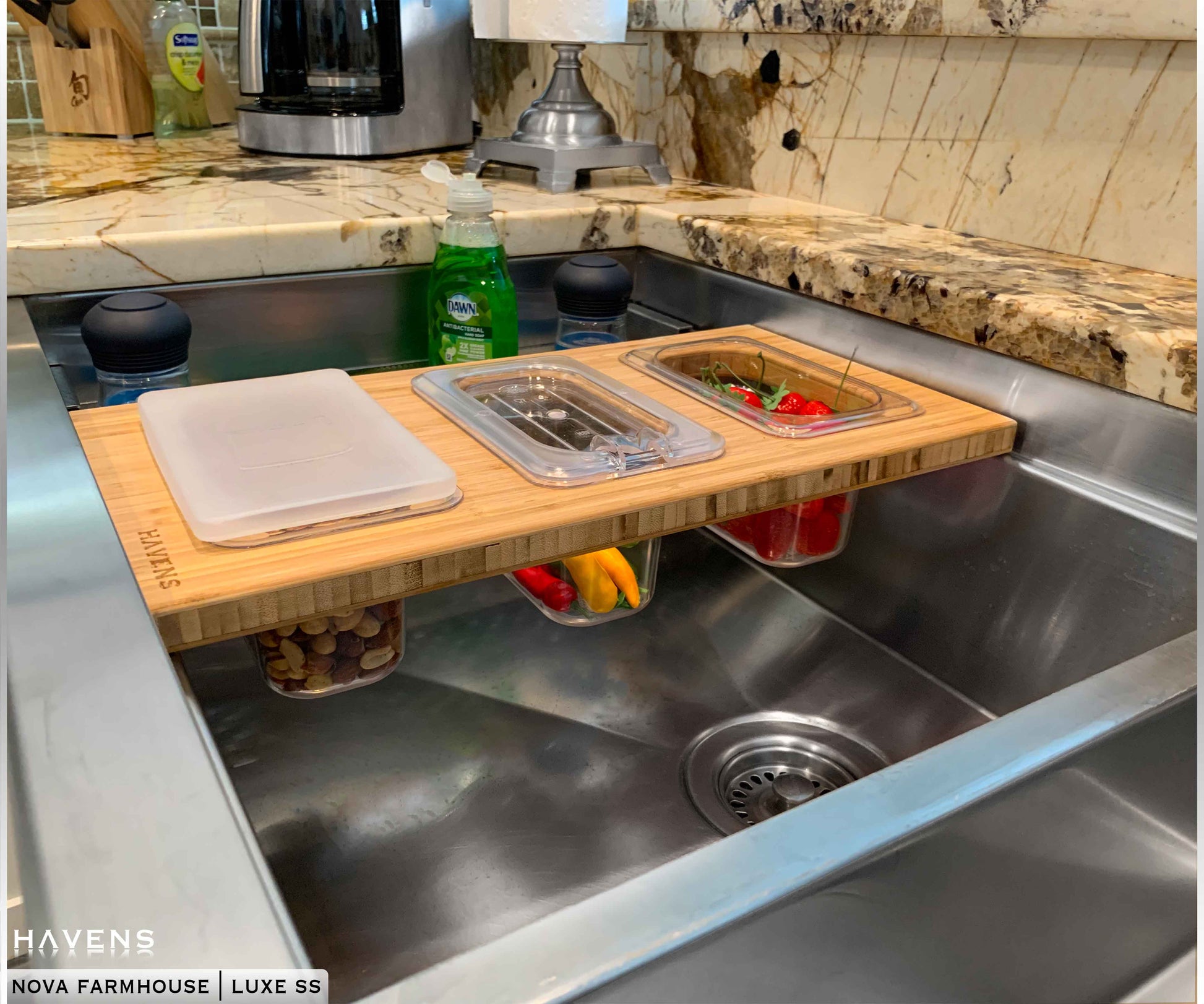 Double-Bowl Farmhouse Sink - Stainless Steel - Havens | Luxury Metals