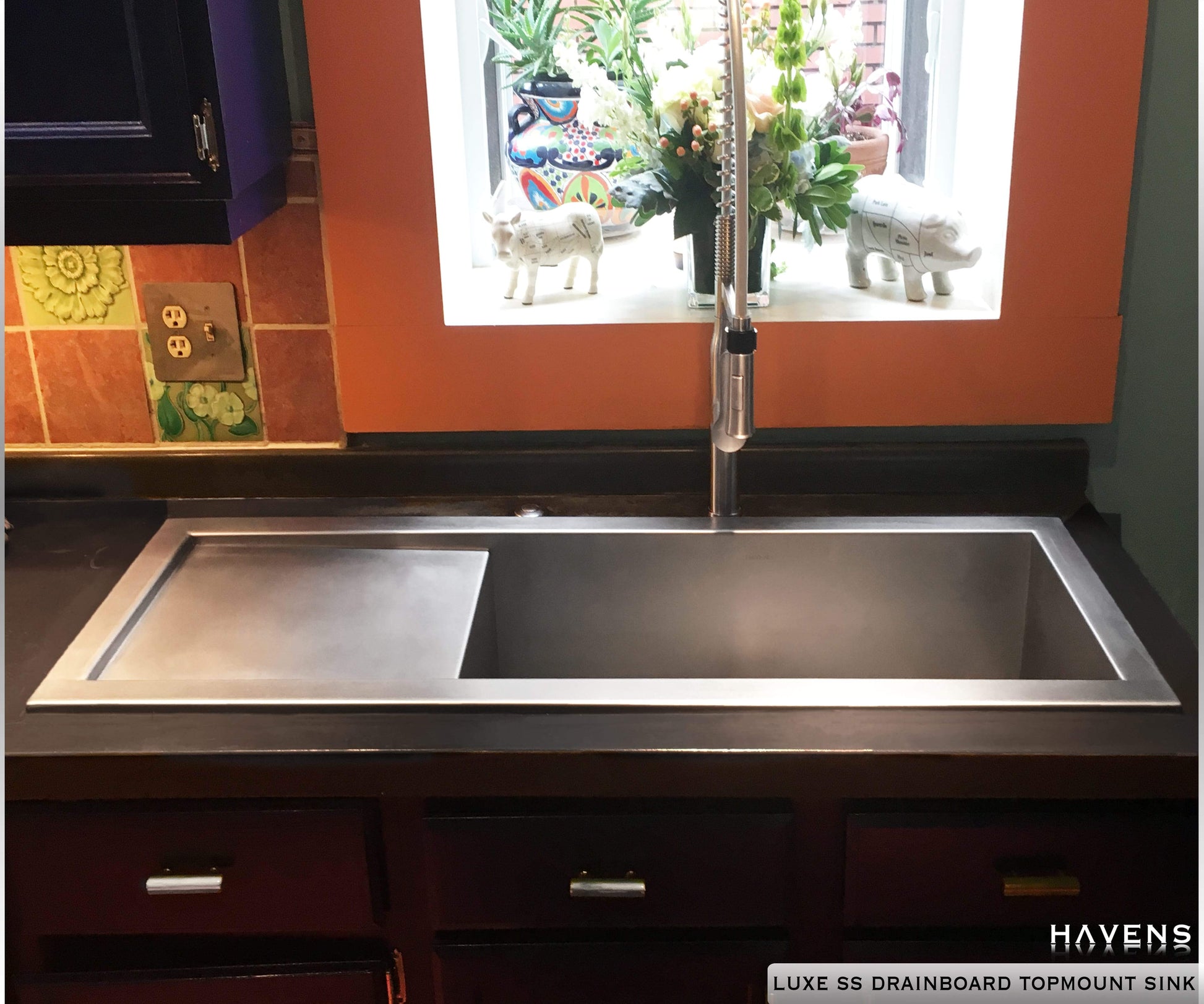 Custom Drainboard Sink - Stainless - Havens | Luxury Metals